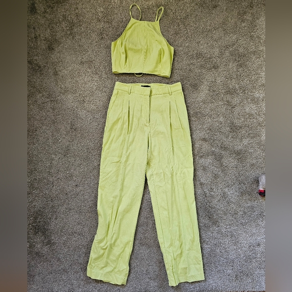 Women's linen blend pant set size 6 - Picture 1 of 5
